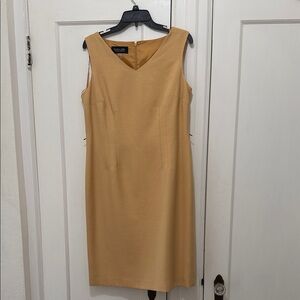 Evan Picone Tan Sleeveless Midi Dress